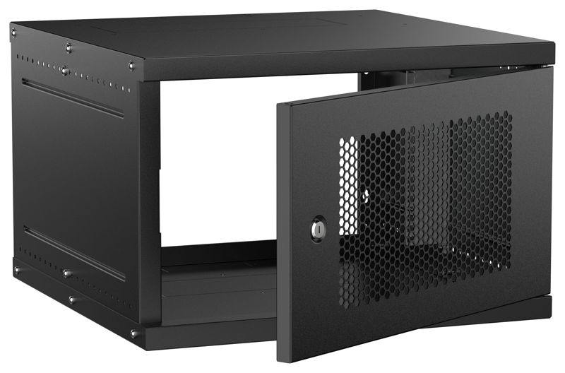 Шкаф настенный 6U 600х600мм дверь перфорир. черн. GENERICA LWE5-06U66-PF-G