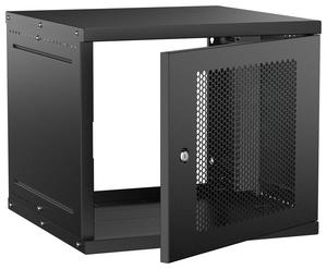 Шкаф настенный 9U 600х600мм дверь перфорир. черн. GENERICA LWE5-09U66-PF-G