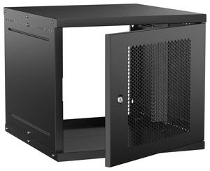 Шкаф настенный 9U 600х650мм дверь перфорир. черн. GENERICA LWE5-09U67-PF-G