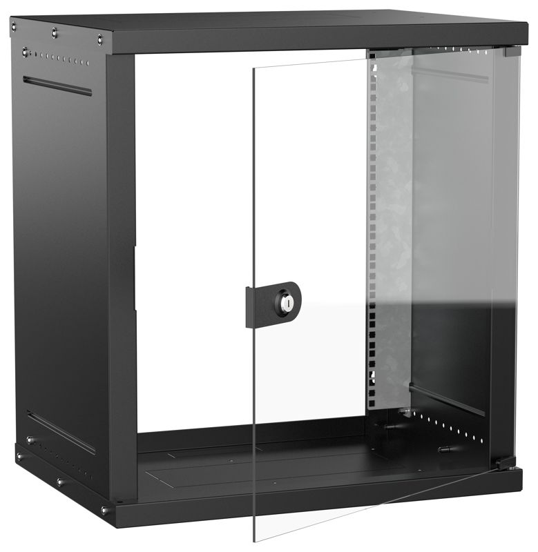 Шкаф настенный 12U 600х450мм дверь стеклян. черн. GENERICA LWE5-12U64-GF-G