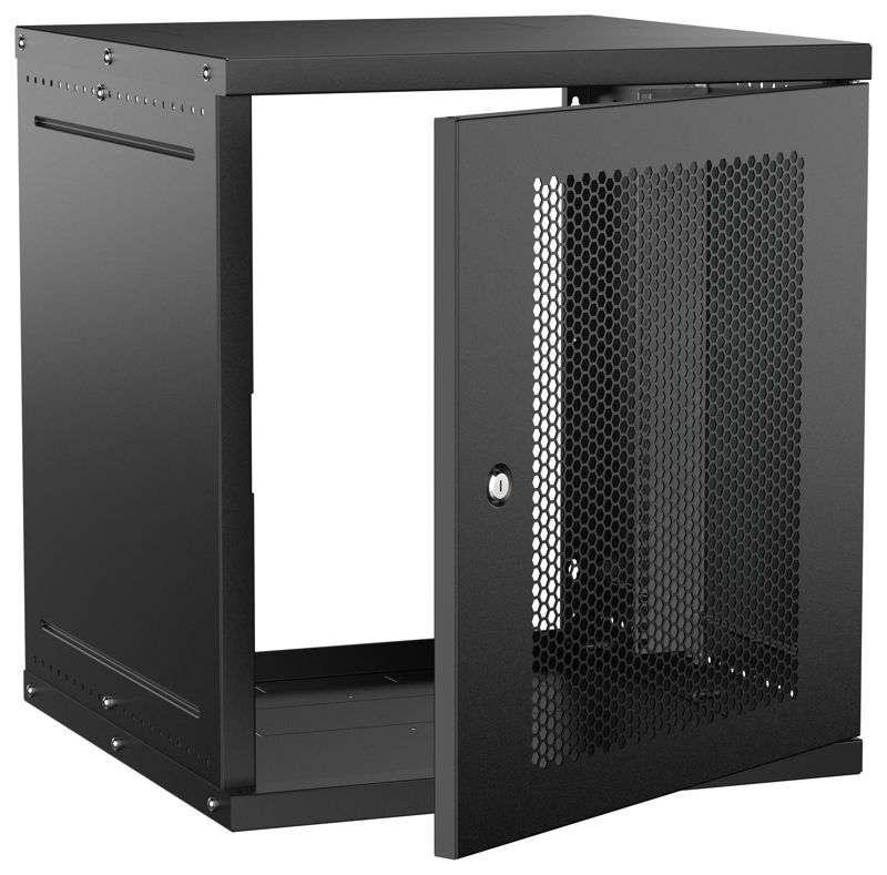 Шкаф настенный 12U 600х600мм дверь перфорир. черн. GENERICA LWE5-12U66-PF-G