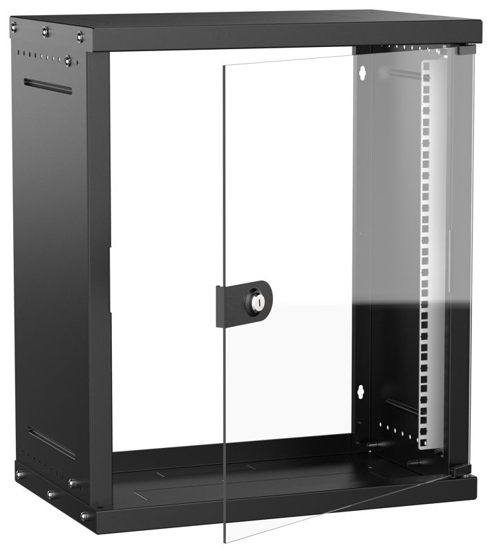 Шкаф настенный 15U 550х350мм дверь стеклян. черн. GENERICA LWE5-15U53-GF-G