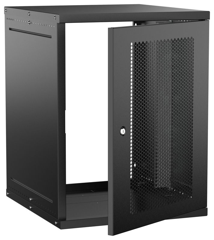 Шкаф настенный 15U 600х650мм дверь перфорир. черн. GENERICA LWE5-15U67-PF-G