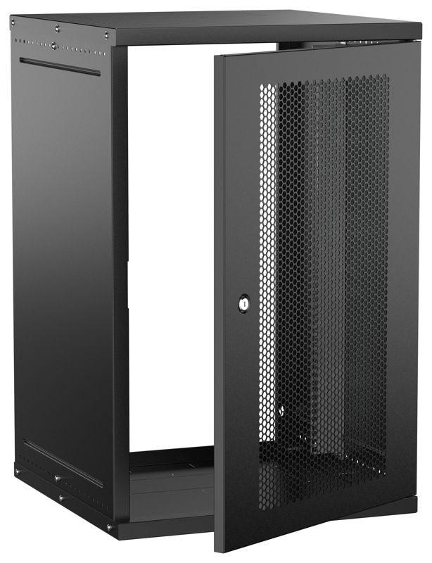 Шкаф настенный 18U 600х600мм дверь перфорир. черн. GENERICA LWE5-18U66-PF-G