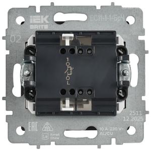 Выключатель 1-кл. 1п 1мод. BRITE ВС11-1-1-БрЧ 10А IP20 с индикацией безвинтов. крепл. механизм черн. IEK BR-V10-1-10-1-K02