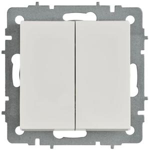 Выключатель проходной 2-кл. 1п 1мод. BRITE ВС11-2-6-БрБ 10А IP20 безвинтов. крепл. механизм бел. IEK BR-V22-0-10-1-K01