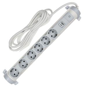 Удлинитель COMFORT У06К 3м 3х1.5кв.мм 16А USB A+C 20Вт бел. IEK 694693