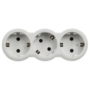 Разветвитель 3-м с заземл. 16А IP20 Элиум 3х2P+E горизонт. подкл. с кронштейном для крепл. к стене бел. IEK 050656