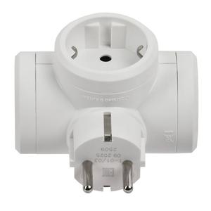 Разветвитель 3-м с заземл. 16А IP20 Элиум 3х2P+E горизонт. подкл. бел. IEK 050662