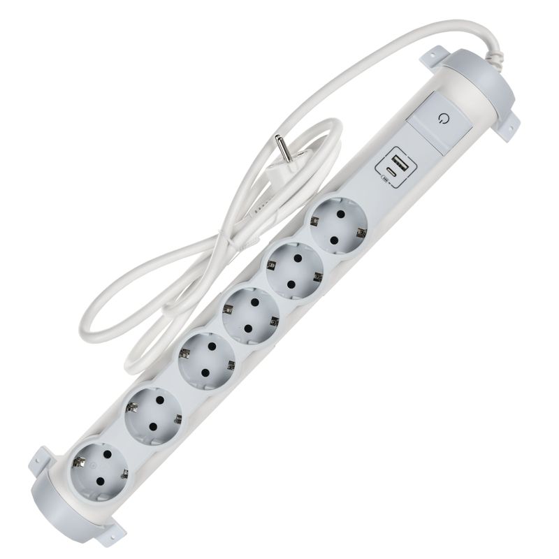 Удлинитель 6х1.5м 16А IP20 2хUSB+6х2P+E IEK 694617