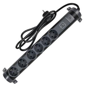 Удлинитель 6х1.5м 16А IP20 2хUSB+6х2P+E черн. IEK 694618