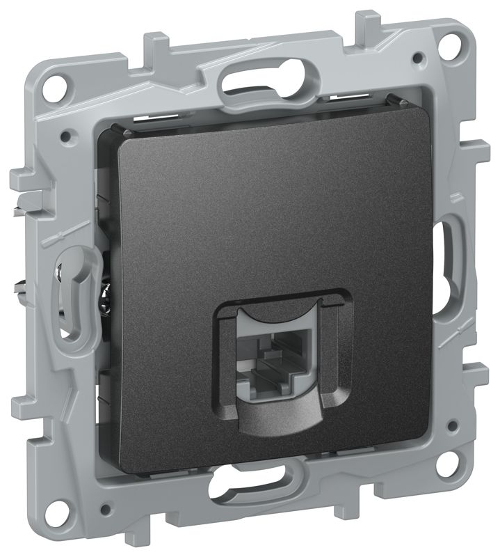 Розетка компьютерная 1-м IEKETIKA RJ45 кат.6 UTP IP20 антрацит IEK 6726531