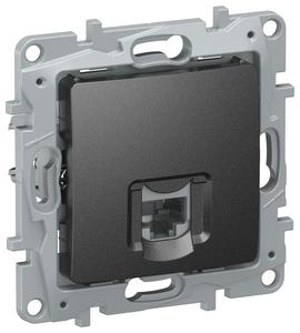 Розетка компьютерная 1-м IEKETIKA RJ45 кат.6 UTP IP20 антрацит IEK 6726531