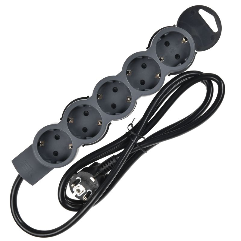 Удлинитель У05 5 мест 1.5м 3х1.5кв.мм 16А черн. STANDARD IEK 695046