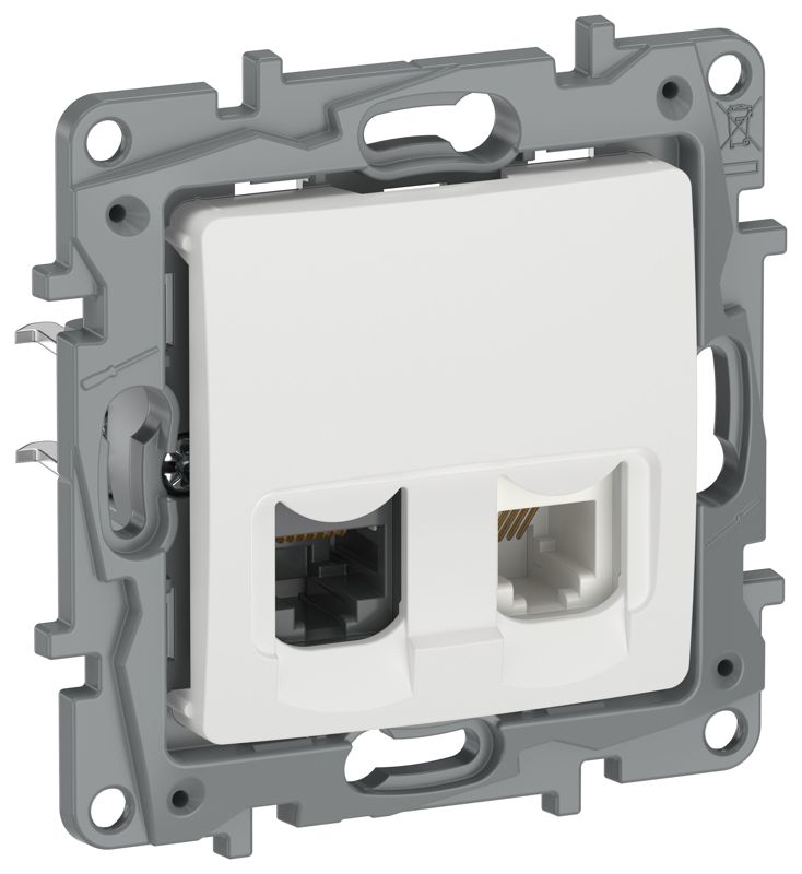 Розетка двойная RJ11+RJ45 кат.5E UTP молочный IEKETIKA IEK 6720521