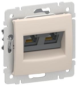 Розетка компьютерная двойная RJ45 кат. 6 UTP песочный IEKVALENA IEK 6945331
