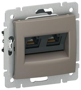 Розетка компьютерная двойная RJ45 кат. 5Е UTP капучино IEKVALENA IEK 6945351