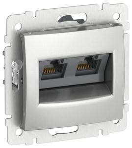 Розетка компьютерная IEKVALENA 2-ая RJ45 кат.6 UTP алюм. IEK 6902471