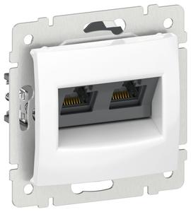 Розетка компьютерная IEKVALENA 2-ая RJ45 кат.6 UTP бел. IEK 6911071