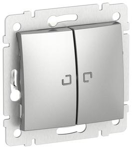 Выключатель IEKVALENA 2кл. подсв. сх5L 10АХ б/к алюм. IEK 6943441