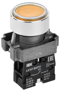 Кнопка LA167-BAF51 d22мм 1НО желт. KARAT IEK BBT20-BAF51-1-22-67-K05