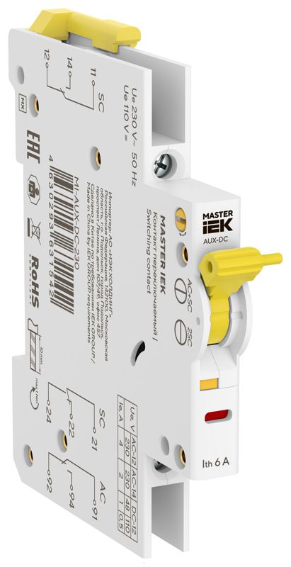 Контакт переключаемый MI-AUX-DC 230В MASTER IEK MI-AUX-DC-230