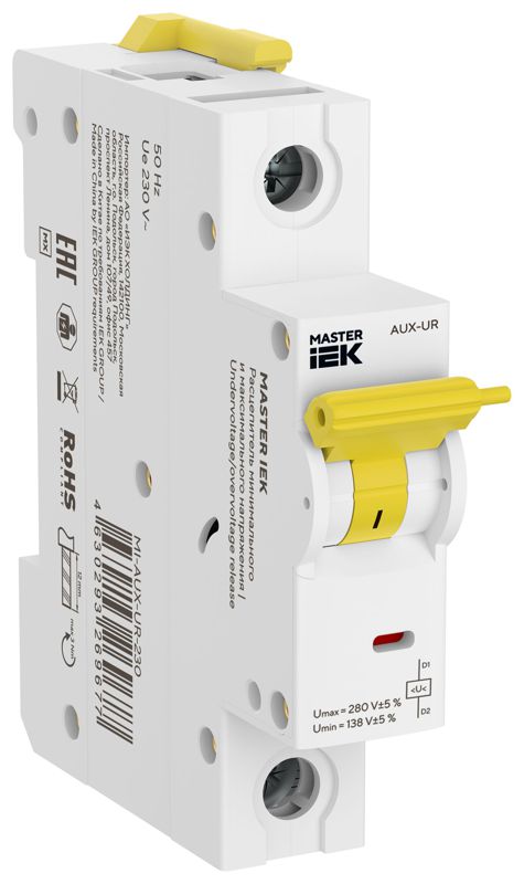 Расцепитель мин. макс. напр. MI-AUX-UR 230В MASTER IEK MI-AUX-UR-230