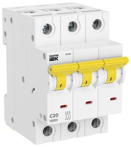 Выключатель автоматический M10N 3P C 20А MASTER IEK MI-M10N-3-C020