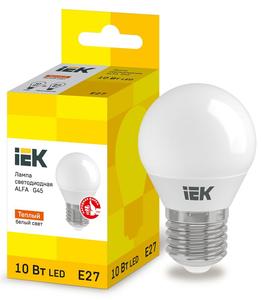 Лампа светодиодная ALFA 10Вт G45 шар 3000К E27 230В IEK LLA-G45-10-230-30-E27