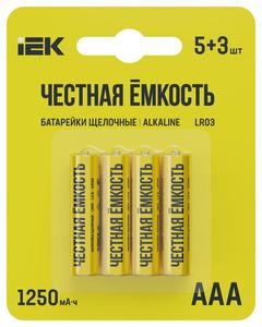 Элемент питания алкалиновый LR03/AAA ПРОМО (блист.5+3шт) IEK ABT-LR03-OP-L05-03