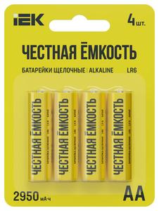 Элемент питания алкалиновый AA/LR6 Alkaline (блист.4шт) IEK ABT-LR06-OP-L04