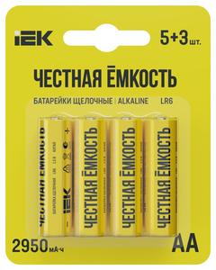 Элемент питания алкалиновый LR6/AA ПРОМО (блист.5+3шт) IEK ABT-LR06-OP-L05-03