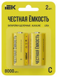 Элемент питания щелочной Alkaline LR14/C (блист.2шт) IEK ABT-LR14-OP-L02