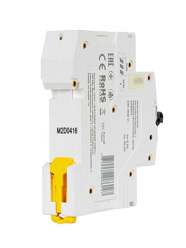 Выключатель автоматический модульный 1п D 4А M06N ARMAT IEK AR-M06N-1-D004