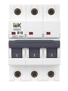 Выключатель автоматический модульный 3п D 10А M06N ARMAT IEK AR-M06N-3-D010