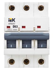 Выключатель автоматический модульный 3п D 63А M06N ARMAT IEK AR-M06N-3-D063