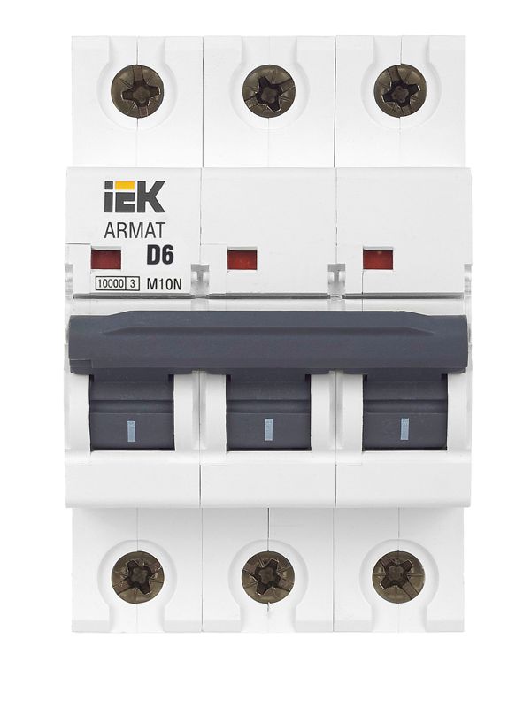 Выключатель автоматический модульный 3п D 6А M10N ARMAT IEK AR-M10N-3-D006