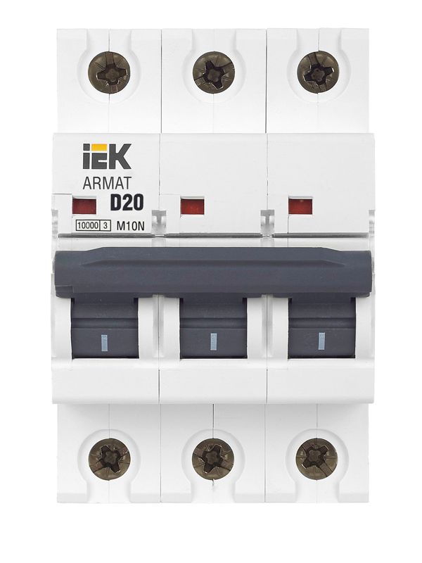 Выключатель автоматический модульный 3п D 20А M10N ARMAT IEK AR-M10N-3-D020