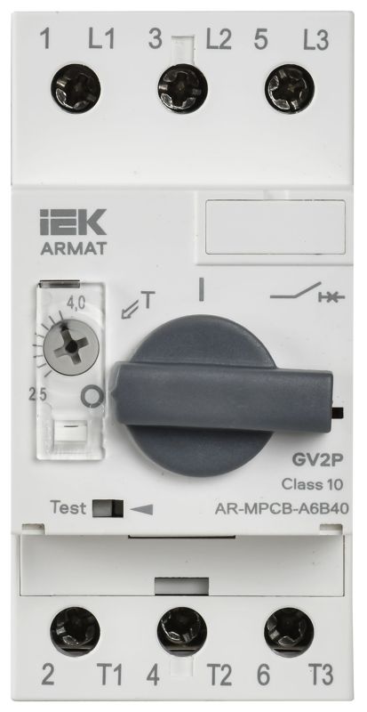 Выключатель автоматический защиты двигателя A6 GV2P 2.5-4А ARMAT IEK AR-MPCB-A6B40