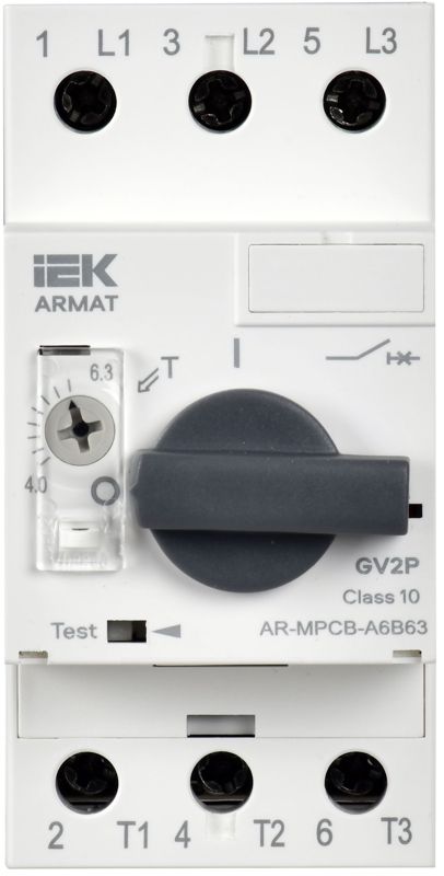 Выключатель автоматический защиты двигателя ARMAT A6 GV2P 4-6.3А IEK AR-MPCB-A6B63