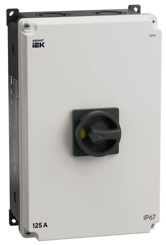 Выключатель-разъединитель 3п 125А SDM IP67 в пластик. боксе ARMAT IEK AR-SDM-21-125