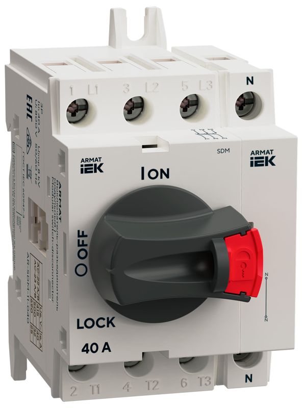 Полюс нейтральный для SDM 40А ARMAT IEK AR-SDM-AUX-ANP-040