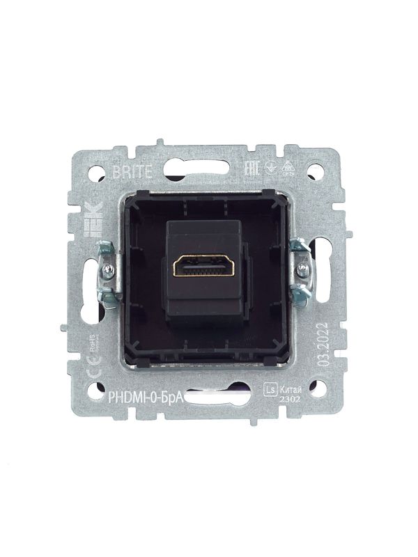 Розетка СП BRITE HDMI РHDMI-0-БрА механизм алюм. IEK BR-H10-K47