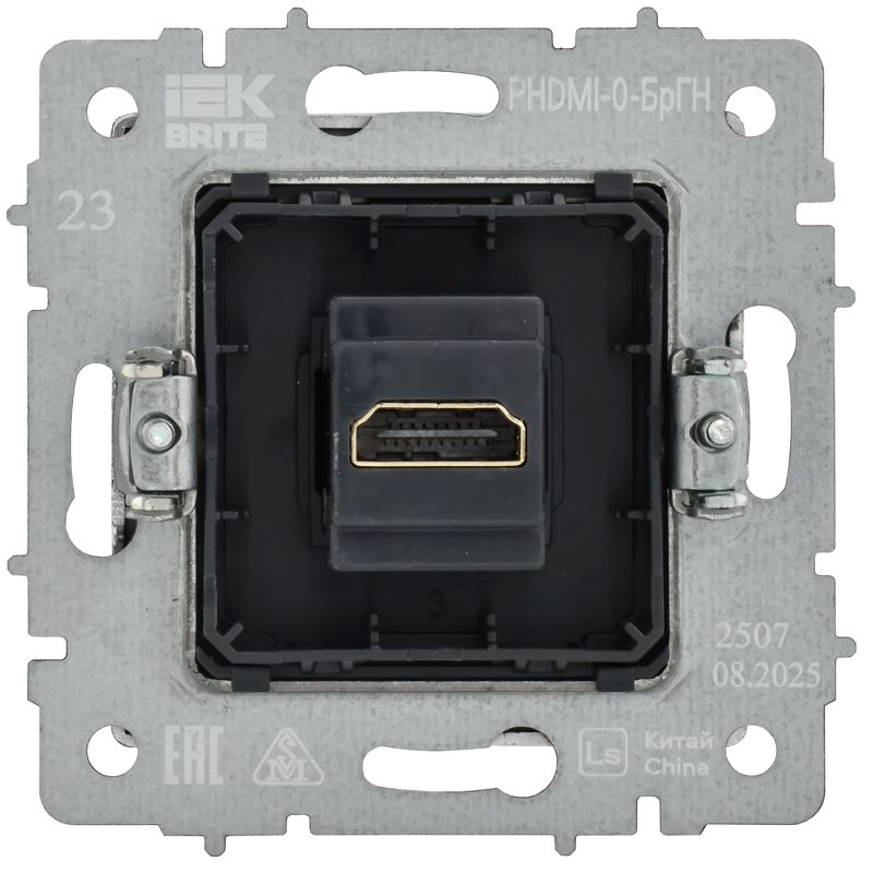 Розетка СП BRITE РHDMI-0-БрГН HDMI механизм метал. хром/никель IEK BR-H10-M-K23