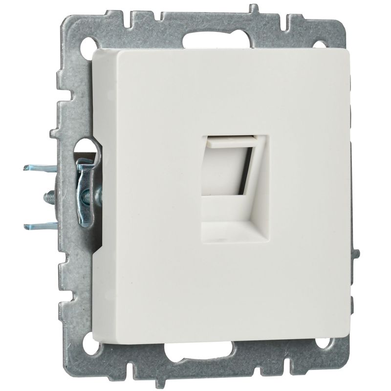 Розетка компьютерная СП RJ45 кат.5E BRITE РК10-БрБ механизм бел. IEK BR-K10-1-K01