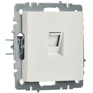 Розетка компьютерная СП RJ45 кат.5E BRITE РК10-БрБ механизм бел. IEK BR-K10-1-K01