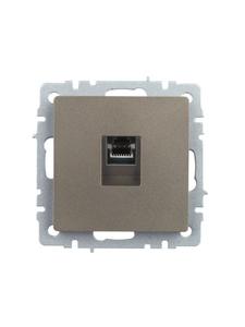 Розетка компьютерная СП RJ45 кат.5E BRITE РК10-БрШ механизм шампань IEK BR-K10-1-K37