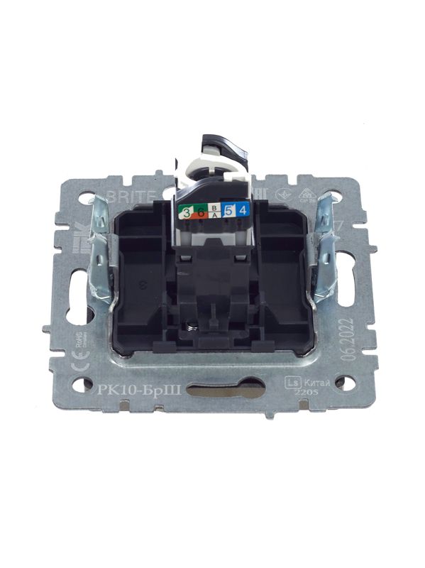 Розетка компьютерная СП RJ45 кат.5E BRITE РК10-БрШ механизм шампань IEK BR-K10-1-K37