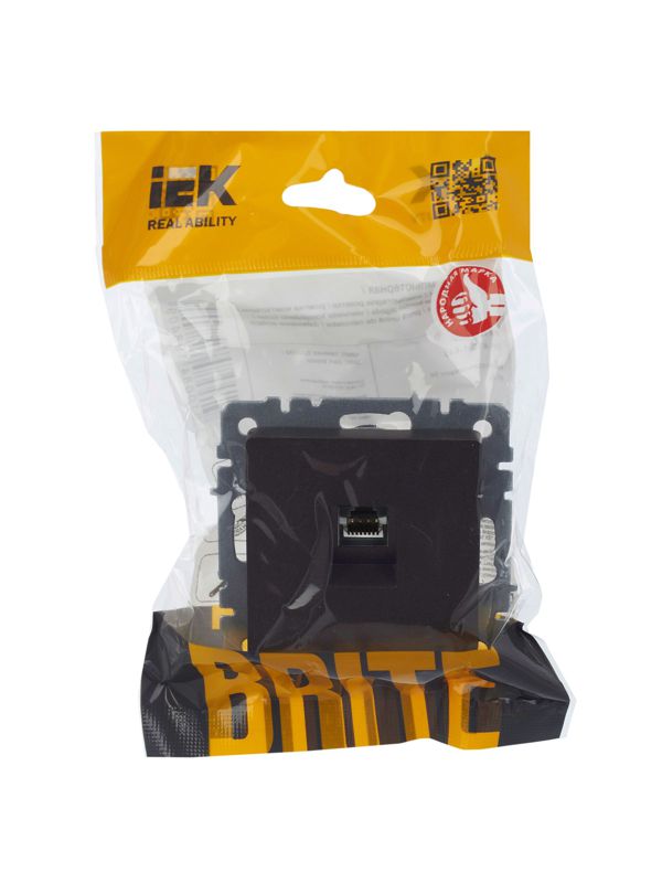 Розетка компьютерная СП RJ45 кат.5E BRITE РК10-БрТБ механизм бронза IEK BR-K10-1-K45