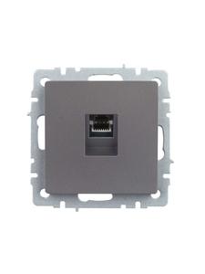 Розетка компьютерная СП RJ45 кат.5E BRITE РК10-БрС механизм сталь IEK BR-K10-1-K46